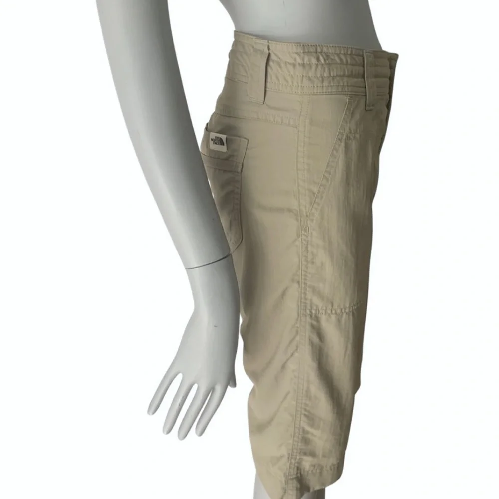 THE NORTH FACE Long Hiking Shorts Capris Nylon Quick Dry Khaki Tan Trail - Picture 6 of 15